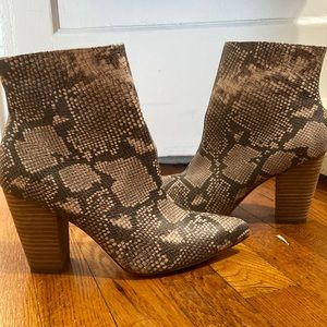 Snakeskin booties